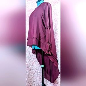 Burgundy OrderPlus Size L asymmetrical blouse